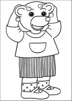 coloriage petit ours brun joue avec des cerises